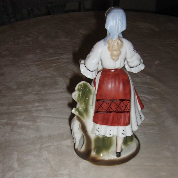 Lady With Sheep Porcelain Figurine - Picture 3 of 3